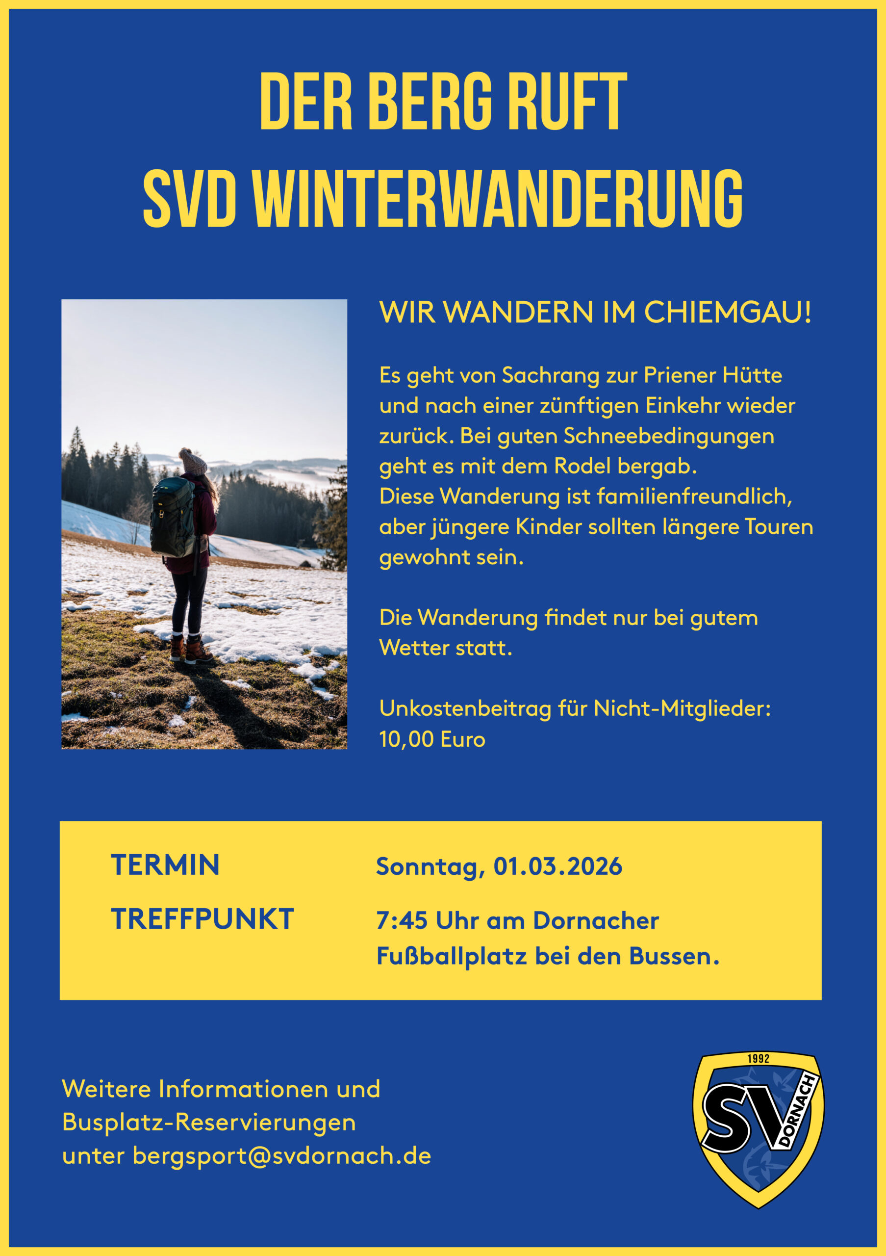 Rauf auf den Berg – Winterwanderung zur Priener Hütte am 01.03.2026
